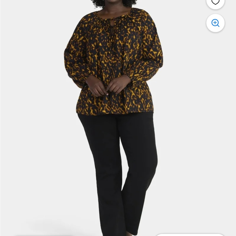 NWT Terra & Sky Women's Plus Size Tie Front Blouse with Long Sleeves size 4X - Picture 5 of 5